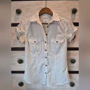 H&M White Shirt with Black Polka Dots